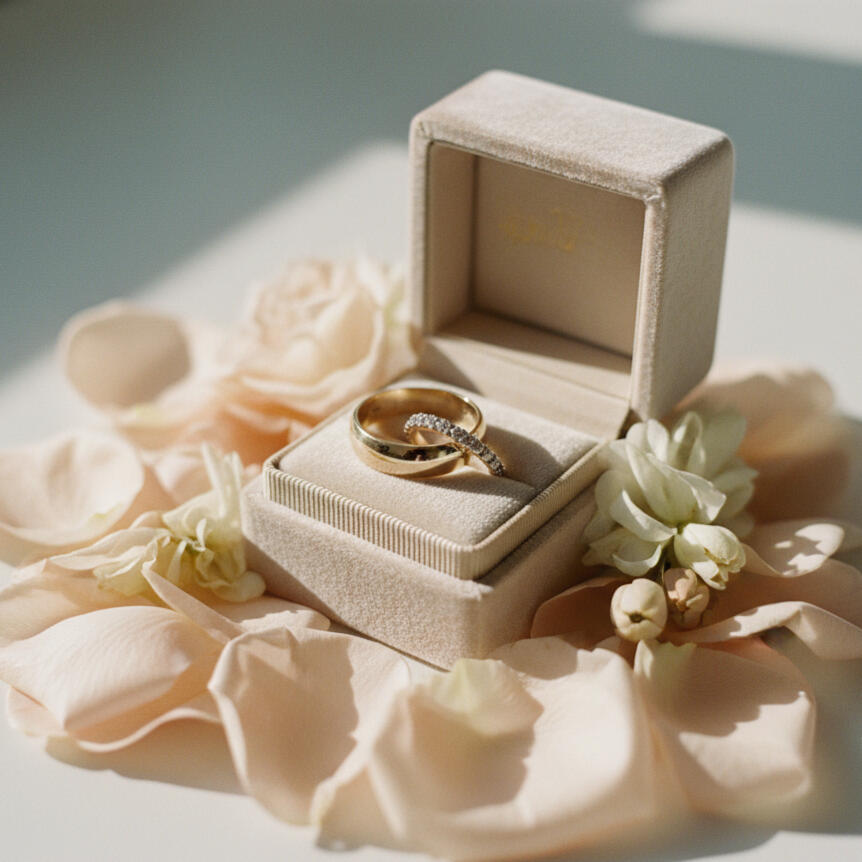 Anillos Cajita con anillos para la boda