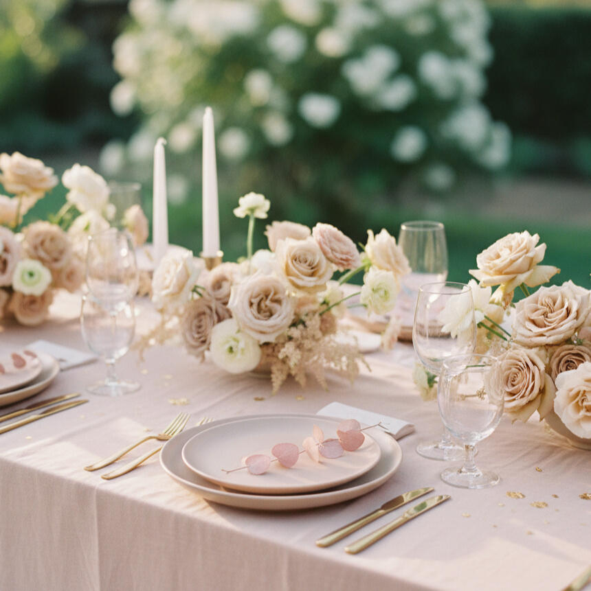 Mesa de boda con estilo romántico